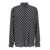 Dolce & Gabbana Black Oversized Shirt With Polka Dot Dg Print In Silk Crepe Man Black