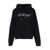 Off-White Black Hoodiw With Logo Lettering Print In Jersey Man Black