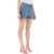 ROTATE Birger Christensen Denim Shorts With Rhinestone LIGHT BLUE DENIM