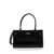 Versace 'Medusa 95 Medium' Black Tote Bag With Logo Detail In Croco Effect Leather Woman Black