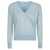 BASE Base Cotton Blend V-Neck Sweater CLEAR BLUE