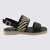 Hogan Hogan Beige Raffia And Black Leather Sandals Black