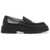 Versace Smooth Leather Adriano Loafers In BLACK