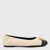 Tory Burch Tory Burch Cream And Black Leather Ballerina Shoes Beige