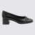 Tory Burch Tory Burch Black Leather Bow Detail Pumps Black