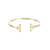 Tory Burch 'Eleanor' Gold-Colored Bracelet With Logo In Gold Plated Brass Woman GREY