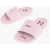 Off-White Solid Color Slides With Contrasting Details Pink