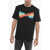 DSQUARED2 Printed Crewneck T-Shirt With Multicolored Logo Black