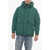 Woolrich Solid Color Greylock Down Jacket With Hidden Closure Green