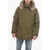 Woolrich Cotton And Nylon Daytona Down Jacket With Real Fur Green