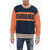 DSQUARED2 Wool College Sweater With Striped Pattern Orange