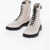 Woolrich Textured Leather Combat Boots With Buffalo Check Detail White