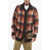 DSQUARED2 Wool Oversized Cardigan With Check Pattern Brown