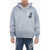 DSQUARED2 Hoodie Sweatshirt With Paint Splitter Pattern Light Blue