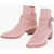 AMIRI Croco Embossed Suede Jodhpur Western Booties 5Cm Pink