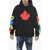 DSQUARED2 Hoodie Sweatshirt With Multicolored Textured Artwork Black