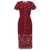 Self-Portrait Self-Portrait Midi Dress In Red Guipure Lace With Buttons RED