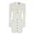 Balmain Mini White Dress With Golden Buttons In Stretch Viscose Woman WHITE