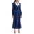 Alessandra Rich Midi Dress With Mikado Collar In NAVY BLUE-WHITE