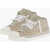 Maison Margiela Mm22 Distressed Effect Leather High-Top Sneakers Beige