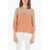 Woolrich Two-Tone Awining Striped V-Neck Sweater Orange