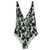 FEEL ME FAB Feel Me Fab Crossy Printed One-Piece Swimsuit GREEN