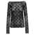 ROTATE Birger Christensen Black Long Sleeve Top With Boat Neckine In Lace Woman Black