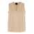 PLAIN Beige Sleeveless Blouse With V Neckline In Fabric Woman Beige