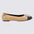 Tory Burch Tory Burch Beige And Black Leather Flats GINGER BREAD/BLACK