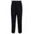 PLAIN Black Cargo Pants With Gathered Waist In Linen Blend Woman Black