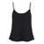 PLAIN Black Tank Top With U Neckline In Satin Fabric Woman Black