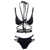 ANDREADAMO Black Triangle Bikini With Crossed Laces In Stretch Polyamide Woman Black