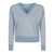 BASE Base Cotton Blend V-Neck Sweater CLEAR BLUE