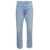 Icon Denim 'Kanye' Light Blue 5-Pocket Jeans With Logo Patch In Cotton Denim Man BLUE