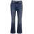 Icon Denim Black High-Waisted Slightly Flared Jeans In Cotton Denim Woman BLUE