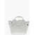 Off-White Leather Burrow Tote Bag With Cut-Out Details Light Blue