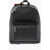 Off-White Textured Leather Binder Backpack With Diagonal Stripe Motif Black