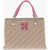 Off-White Quilted Leather Jackhammer Tote Bag With Contrasting Details Beige