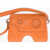 Off-White Leather Burrow Crossbody Bag With Cut-Out Details Orange