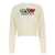 MO5CH1NO JEANS Logo intarsia sweater White