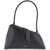 THE ATTICO Leather Sunrise Shoulder Bag BLACK