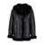 BLANCHA® Black Jacket With Shearling Trim And Zip In Leather Woman Black