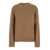 Jil Sander Oversized Beige Sweater With Ribbed Trim In Wool Woman Beige