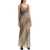 Ganni Maxi Chiffon Animal Print Dress ALMOND MILK