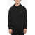 Neil Barrett Fleeced-Cotton Easy Fit Hoodie With Piercing Black