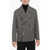 Neil Barrett Herringbone Motif Virgin Wool Double Breasted Peacoat Black & White