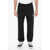 Neil Barrett Fleeced Cotton Blend Loose Fit Joggers With Thunderbolts Emb Black