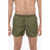 Neil Barrett Solid Color Slim Fit Swim Shorts Green