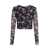 Ganni Ganni Printed Long-Sleeve Top GREY