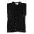 DUNST Black Knit Vest With Buttons In Cotton Woman Black